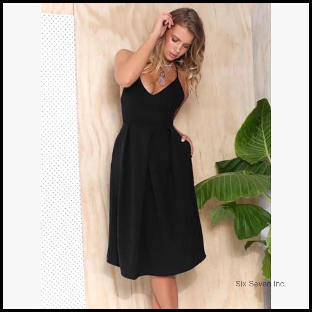 Deep V Neck Adjustable Spaghetti Straps Sleeveles… - image 2